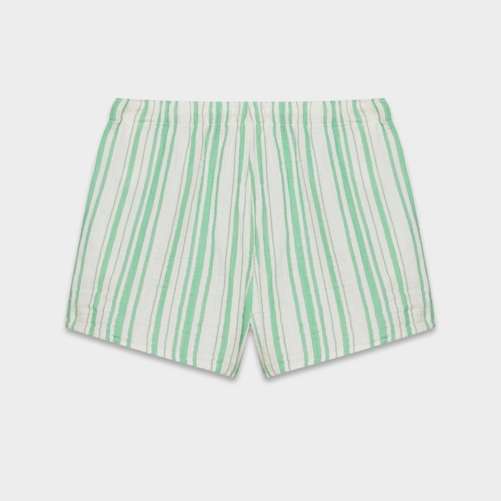 Aritzia Little Moon Airplush Cotton™ Sail Short - Green and White - Size Medium - Picture 2 of 9